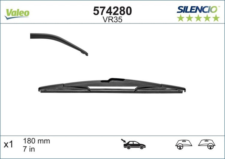 Valeo - essuie-glace arrière silencio vr35 - 18cm (1x)