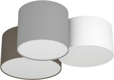 Plafonnier Eglo pastore - e27 - 61 cm - blanc anthracite marron gris