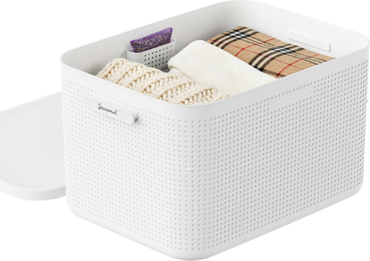 Rotho wop boîte de rangement l - avec couvercle - blanc