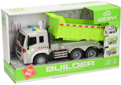 Camion avec camion à basculement avec lumière et son