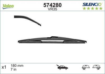 Valeo - essuie-glace arrière silencio vr35 - 18cm (1x)