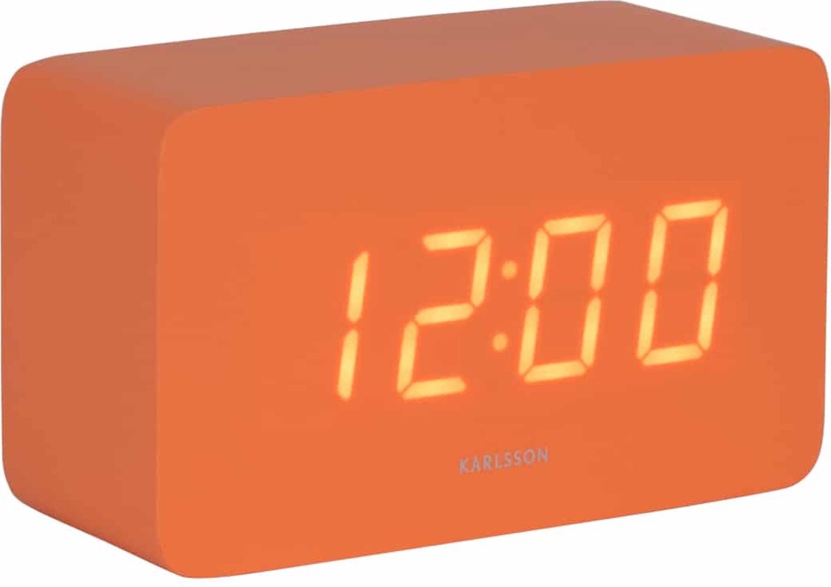Karlsson réveil spry tube - orange - 10x4,3x5,9cm - scandinave - réveil pour chambre - réveils