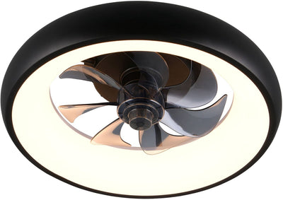 Rl vis ta lumière réalité muonio - ventilateur - noir mat - incl. 1x SMD 20 W - télécommande - variateur intégré - couleur de lumière réglable en continu - fonction mémoire - 3 vitesses - mode été et hiver