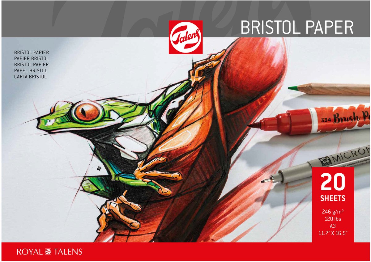 Papier Bristol Talens 20 feuilles 246 gr A3