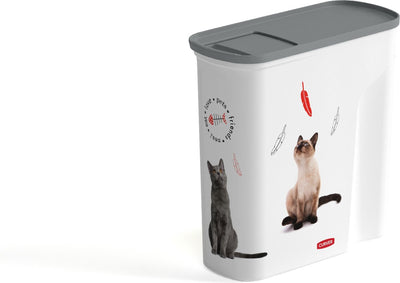 Curver récipient alimentaire chat - 6l - 2,5kg - 28x12x28cm - blanc gris