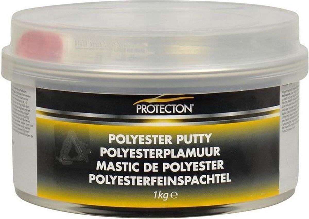 Mastic polyester Protecton - pour égaliser les irrégularités - applicable sur l'acier, l'aluminium, le bois, le béton polyester - élastique et très facile à poncer - incl. tube de durcisseur - 1 kg