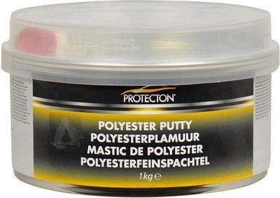 Mastic polyester Protecton - pour égaliser les irrégularités - applicable sur l'acier, l'aluminium, le bois, le béton polyester - élastique et très facile à poncer - incl. tube de durcisseur - 1 kg