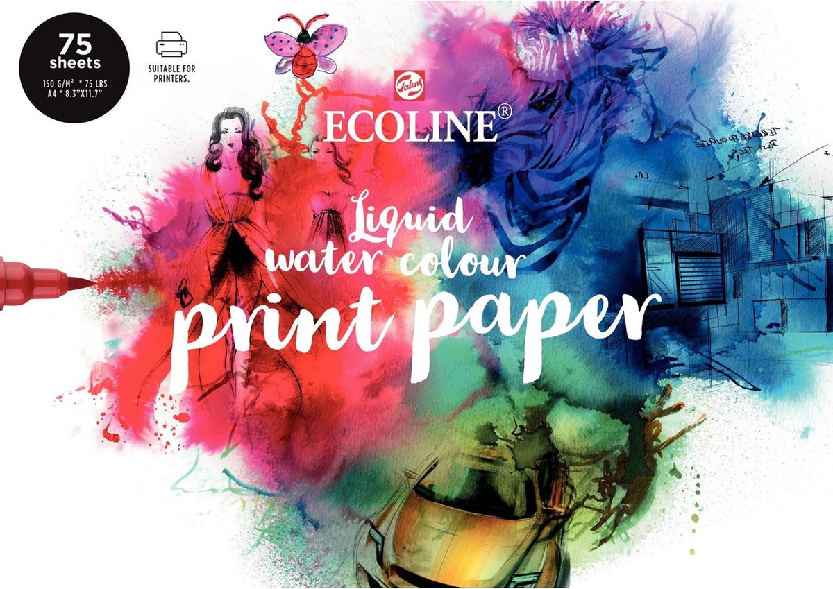 Papier d'imprimante d'écoline Bruynzeel, 21x29,7 cm (A4), 150 g m, 75vel