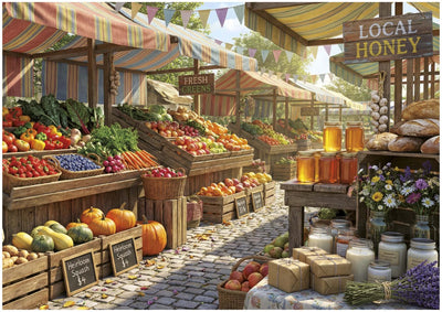 Pièces Educa xxl - marché des fermes ensoleillées - 500 pièces.