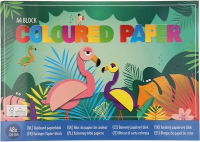 Papier d'artisanat coloré A4, 48 feuilles