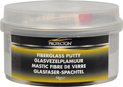 Mastic en fibre de verre Protecton - pour réparer les bosses, trous et fissures plus importants - adhère au métal, au bois, au béton, au plastique - résistant aux produits chimiques et aux intempéries - incl. tube de durcisseur - 1kg