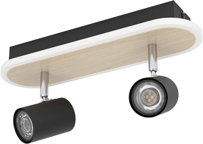 Spot Eglo Rimbocchi - LED - 34 cm - noir|marron - dimmable - scénarios lumineux