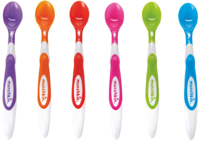 Munchkin set de couverts enfant de 6 cuillères - cuillères souples 6 bébé - cuillères enfant - bec souple - couverts bébé - par 6 pièces - à partir de 3 mois