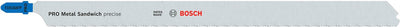 Bosch accessoires pro métal sandwich t1018afp lames de scie sauteuse | 250 mm | 5 pièces - 2608655115