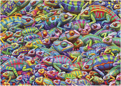 Puzzle Educa caméléon chaos 1000 pièces en carton adulte.