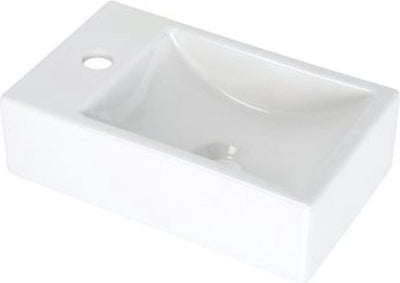 Bassin de fontaine Plieger Houston gauche 37x23cm avec trou pour robinetterie gauche blanc