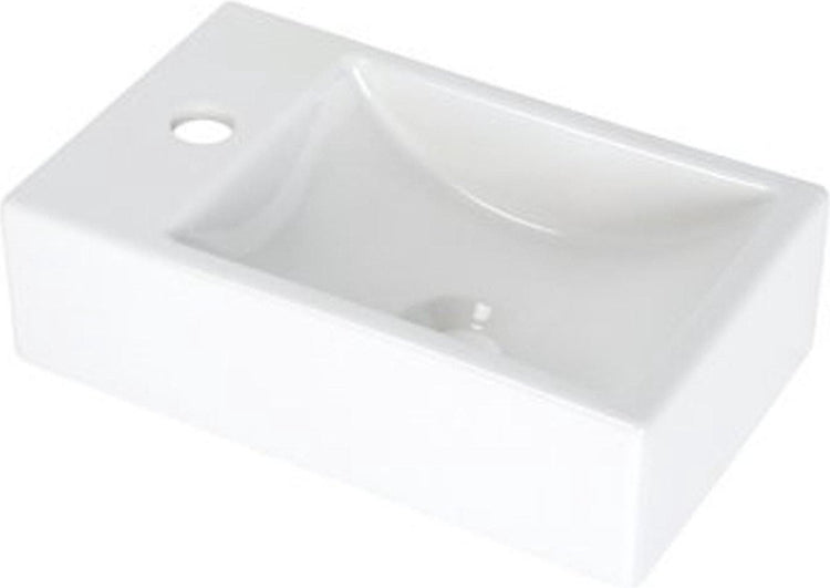Bassin de fontaine Plieger Houston gauche 37x23cm avec trou pour robinetterie gauche blanc