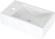 Bassin de fontaine Plieger Houston gauche 37x23cm avec trou pour robinetterie gauche blanc