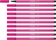 Stabilo pen 68 - feutre premium - rose rouge - boîte de 10 pièces