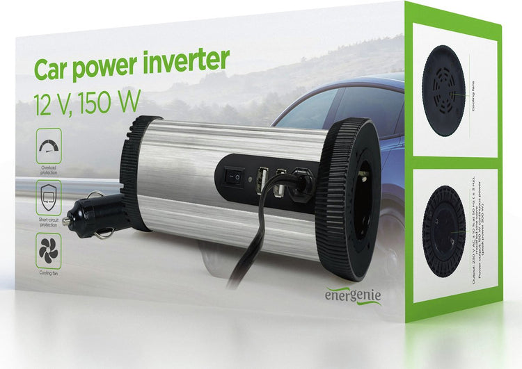 Onduleur voiture Energienie - entrée 11v - 15v - sortie 230v - 150 watts