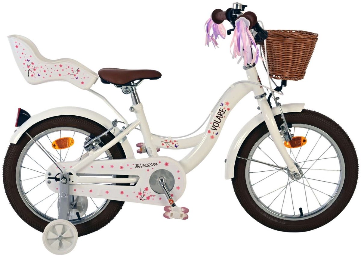 Volare Blossom Children's Bicycle Girls 16 pouces Blancs Brois à deux mains