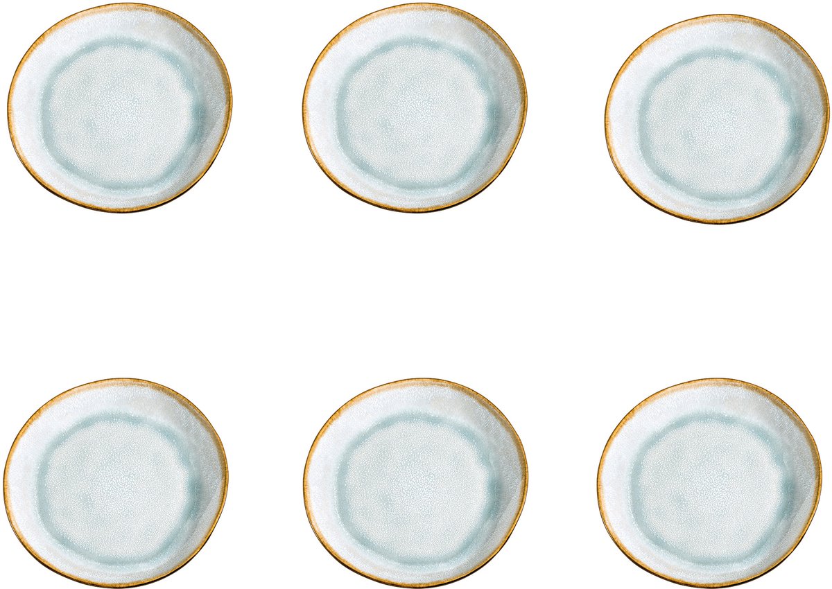 Médard de noblat - shadow aqua - assiette à dessert 20,5 cm - 6 pièces - grès