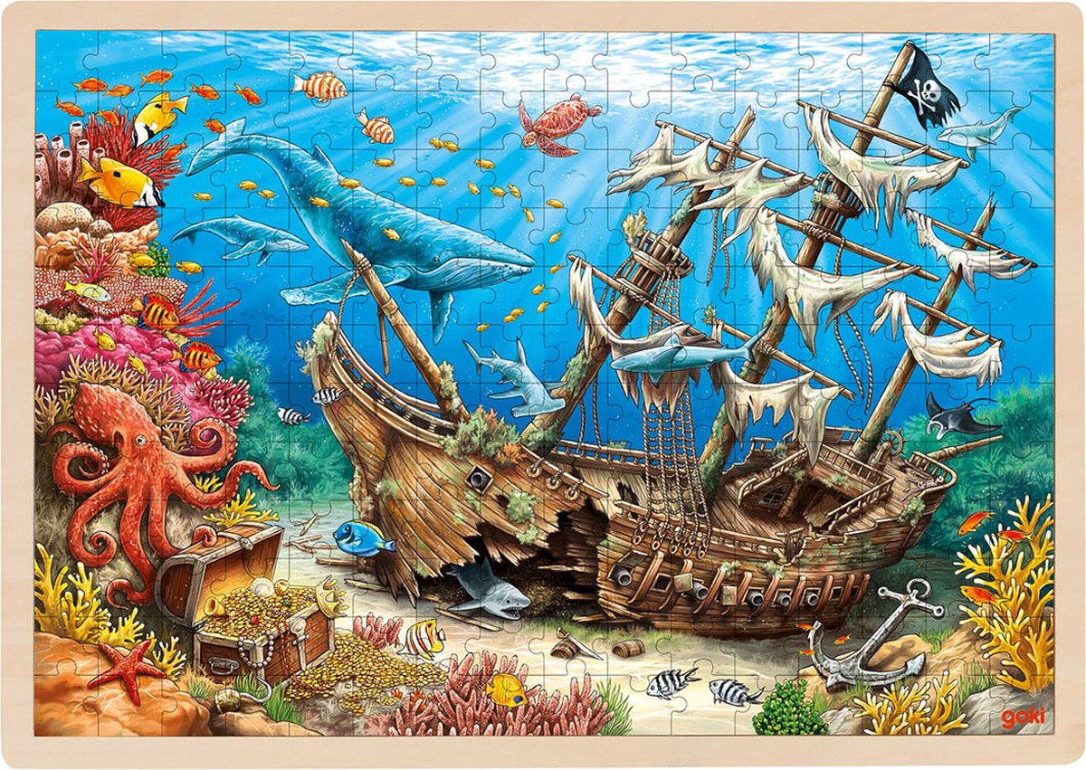 Puzzle Goki - navire coulé Santa Elena - 192 pièces - 46,5x33x1cm - bois - 4+