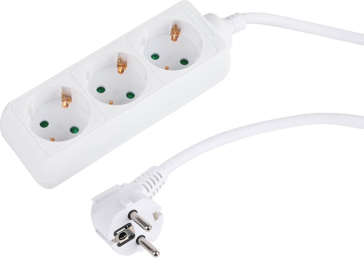 Prise Q-link - 3 voies - mise à la terre - 3 x 1,5 mmâ² - 3 m - blanc
