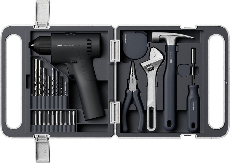 Kit d'outils de perceuse sans fil Hoto 16 V sans balais – ensemble d'outils de perceuse sans fil sans balais – ensemble d'outils complet – 50 nm – 2 vitesses – rechargeable par USB-C – avec embouts d'outils à main