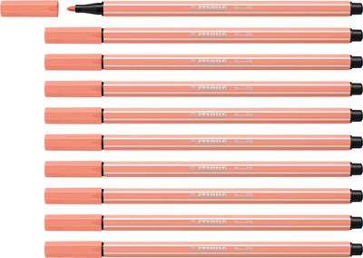 Stabilo pen 68 - feutre premium - abricot - boîte de 10 pièces