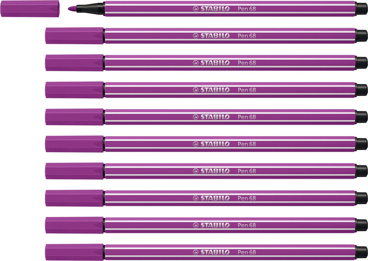 Stabilo pen 68 - feutre premium - lilas - boîte de 10 pièces
