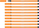 Stabilo pen 68 - feutre premium - orange fluo - boîte de 10 pièces