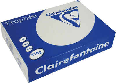 Clairefontaine trophée pastel, papier coloré, a4, 210 g, 250 feuilles, gris clair