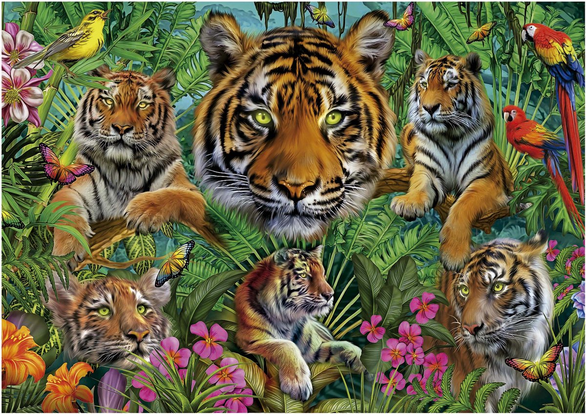 Educa - puzzle - 500 pièces - jungle des tigres