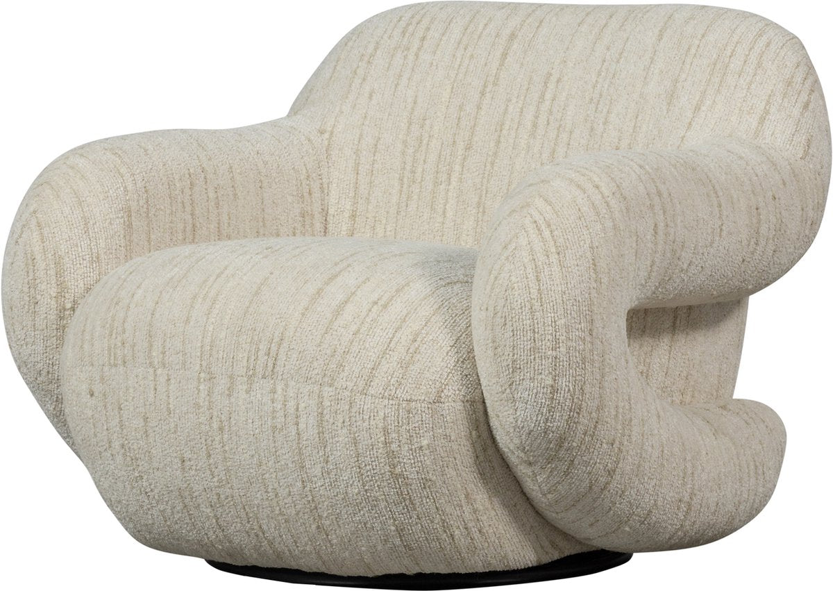 Fauteuil folke Woood - chenille naturel - mélange - 70x88x88