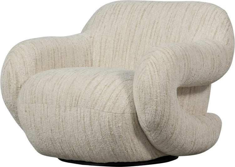 Fauteuil folke Woood - chenille naturel - mélange - 70x88x88