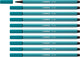 Stabilo pen 68 - feutre premium - bleu turquoise - boîte de 10 pièces