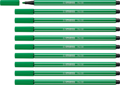Stabilo pen 68 - feutre premium - vert émeraude - boîte de 10 pièces