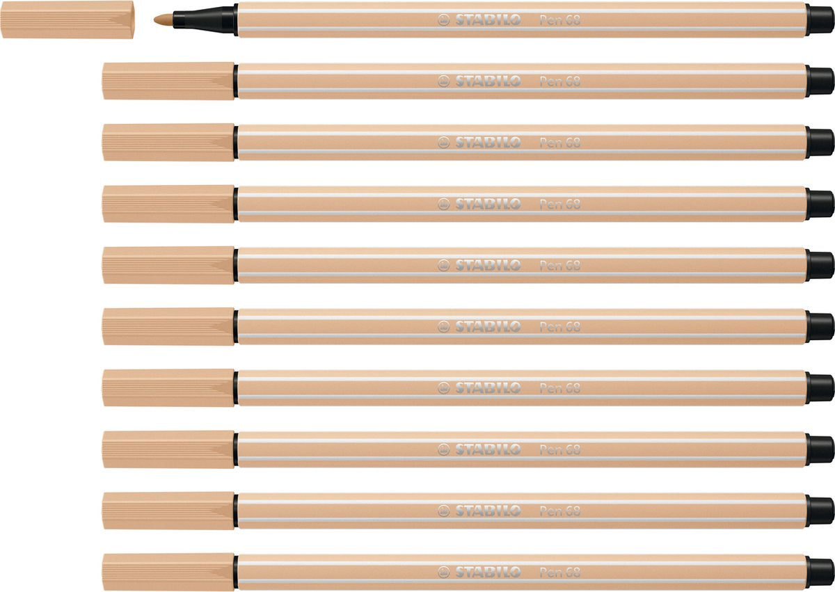 Stabilo pen 68 - feutre premium - nude - boîte de 10 pièces