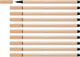 Stabilo pen 68 - feutre premium - nude - boîte de 10 pièces