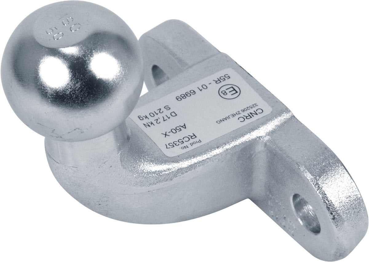 Carpoint boule d'attelage coudée - acier - e-mark - universelle - pour porte-vélos - durable et solide