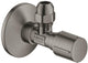 Vanne d'angle Grohe compression 1 2x3 8 m. manche en métal brossé graphite dur