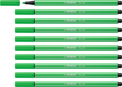 Stabilo stablio pen 68 - feutre premium - vert feuillu - boîte de 10 pièces