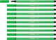 Stabilo stablio pen 68 - feutre premium - vert feuillu - boîte de 10 pièces