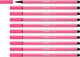 Stabilo pen 68 - feutre premium - rose - boîte de 10 pièces