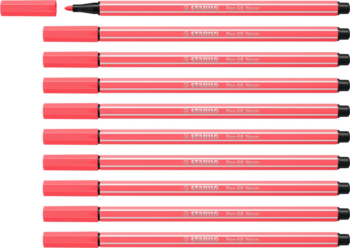Stabilo Pen 68 Felt -Tip Pen fluorescent rouge (68 040)
