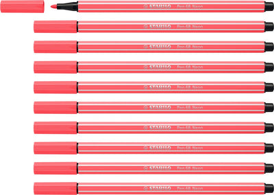 Stabilo Pen 68 Felt -Tip Pen fluorescent rouge (68 040)