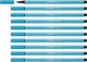 Stabilo pen 68 - feutre premium - bleu azur - boîte de 10 pièces