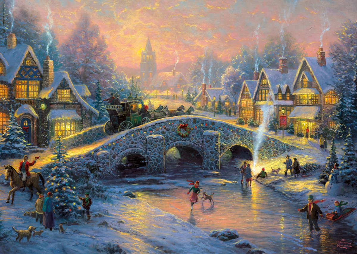 Village de Schmidt Kinkade dans la neige