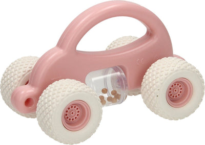 Voiture jouet pour tout-petits Cavallino avec hochet - rose pastel